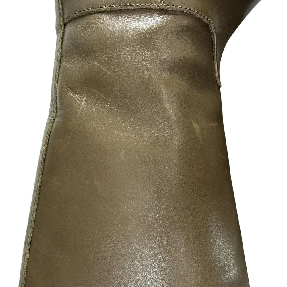 Reformation Nancy Tall Knee Riding Boot NEW Women's‎ 9 Olive Green Calf Leather